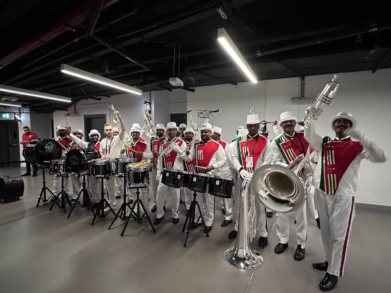 Percussion line closeup
